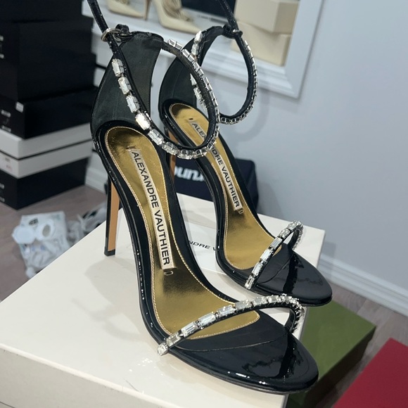 ALEXANDER VAUTHIER CARLA SANDAL VERNICE NERO - Picture 1 of 7